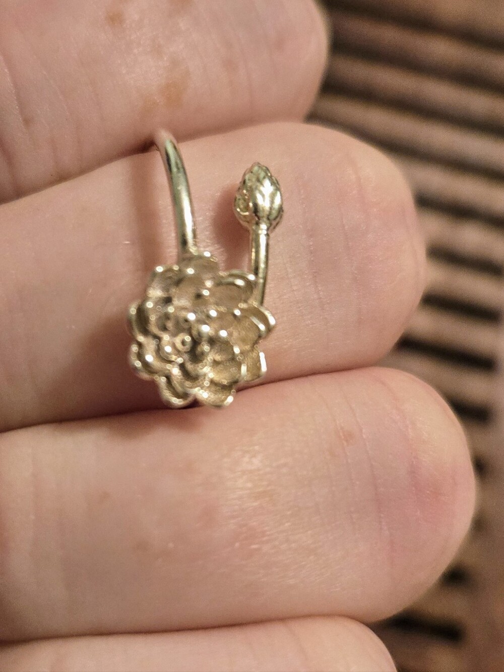 Sterling Silver Lotus Wrap Ring Size 7 Adjustable